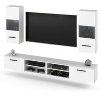 Meblościanka Biała Nowoczesna Pod Telewizor Blande 240cm Salon Sypialnia