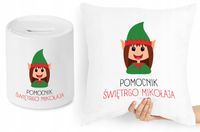 Na Święta Zestaw Poduszka + Skarbonka Prezent Z Nadrukiem Ze Zdjęciem
