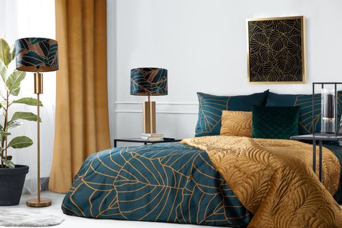 Zasłona welwetowa na przelotkach MELANIE 140x250 złota na Arena.pl