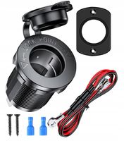 GNIAZDO ZAPALNICZKI SAMOCHODOWEJ montażowe hermetyczne 12V 24V KABLE SZYLD