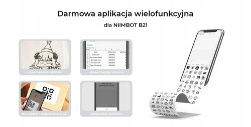 Drukarka termiczna NIIMBOT B21 czerwony + rolka etykiet na Arena.pl