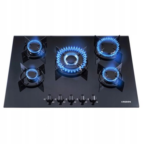 Arebos - Płyta gazowa | Szkło | 5 Palnik na Arena.pl
