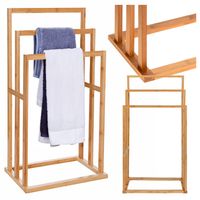 STOJAK WIESZAK ŁAZIENKOWY DREWNIANY BAMBUS REGAŁ DRABINKA PÓŁKA UNIWERSALNY