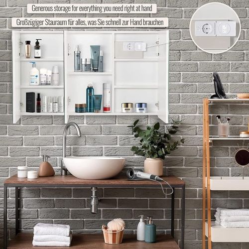 MIADOMODO Szafka z lustrem z oświetleniem LED, 100 x 60 cm na Arena.pl