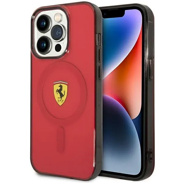 Etui Ferrari Translucent MagSafe na iPhone 14 Pro - czerwone zdjęcie 1