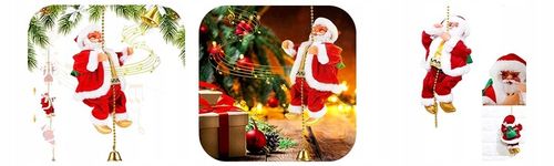 WSPINAJĄCY SIĘ MIKOŁAJ SANTACLIMB LED MUZYCZNY DEKORACJA ŚWIĄTECZNA na Arena.pl