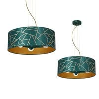 Lampa wisząca Ziggy Biały Złoty/Bottle zielony 3xE27
