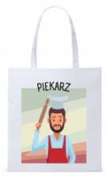 Dla Piekarza Prezent Torba Eco Biała Shopper Z Nadrukiem Ze Zdjęciem