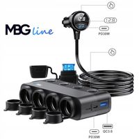 ROZGAŁĘŹNIK ROZGAŁĘZIACZ 4 GNIAZDA ZAPALNICZKI USB WOLTOMIERZ 12V 24V CZ7