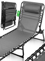 Leżak Ogrodowy Składany Leżanka Fotel Plażowy Oasis Gray