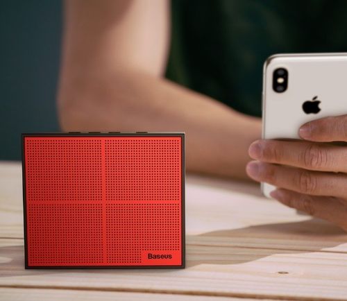 Głośnik bezprzewodowy Bluetooth Baseus Encok E05 Cube - czerwono - czarny na Arena.pl