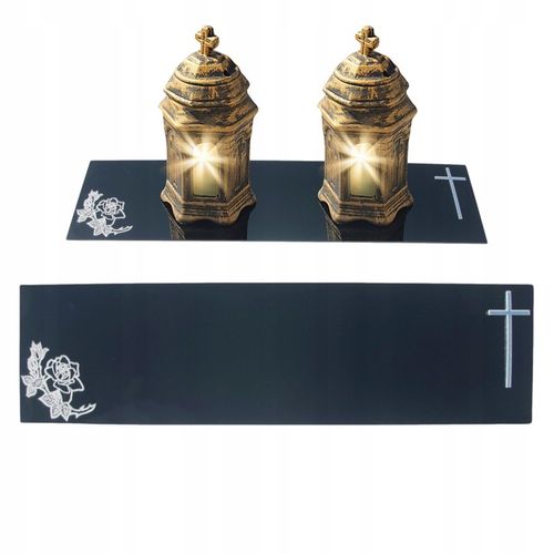 PODSTAWKA POD ZNICZ Tacka na Grób Cmentarz ZNICZE 60X15 SZKŁO AKRYLOWE na Arena.pl