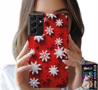 ETUI DO SAMSUNG GALAXY S21 Ultra - PŁATKI ŚNIEGU, ŚNIEG, GWIAZDKI, ŚWIĘTA