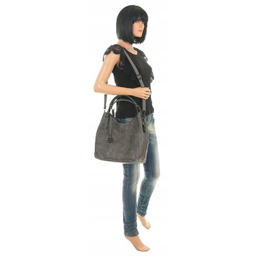 Tommasini Torebka Damska Listonoszka Duża Torba Shopper Worek 2692 Szara na Arena.pl