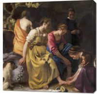 Obraz 90x90cm Diana and her Nymphs, Vermeer Vintage