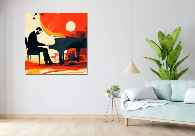 Obraz 100x100cm Pianista zdjęcie 2