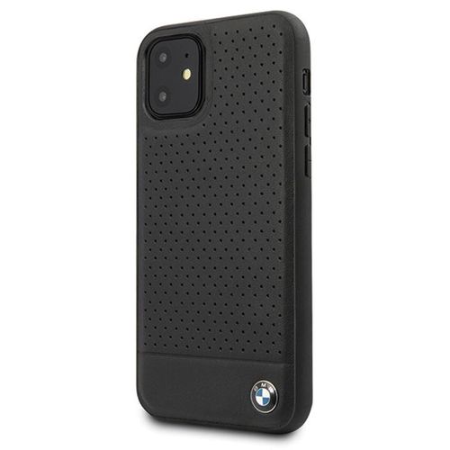 BMW Perforated Horizontal Smooth Leather Etui iPhone 11 (czarny) na Arena.pl
