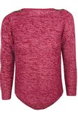Bershka Bordowy Melanżowy Sweter Guziki na Ramionach - 34 / XS