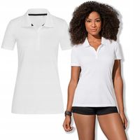 Klasyczna Koszulka polo damska wysoka jakość pod marynarkę biała XL