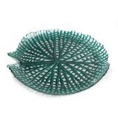 Patera dekoracyjna ze szkła MELA 32X3 turkusowa