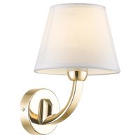 Klasyczny kinkiet Atlanta w01964au Cosmolight metal tkanina złoty biały