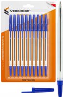 DŁUGOPIS zestaw niebieski przezroczysty 1mm 10 sztuk do biura szkoły