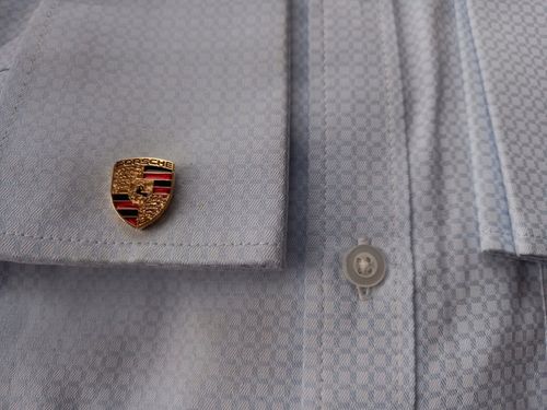 Exciting spinki do mankietów koszuli EXC Porsche pozłacane w skórzanym Etui na Arena.pl