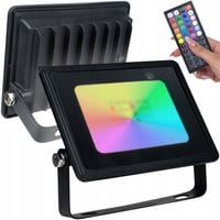 MOCNA ZEWNĘTRZNA KOLOROWA LAMPA RGB NAŚWIETLACZ HALOGEN Z PILOTEM IP66 20W