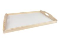 Taca drewniana 47/30 cm, białe dno