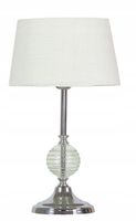 Lampa stołowa nocna chrom z białym abażurem 35 cm do sypialni Candellux