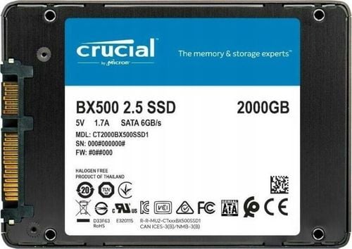 Dysk SSD Crucial 2TB 2,5" SATA SSD BX500 na Arena.pl