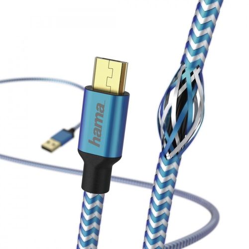Hama KABEL ŁADUJĄCY/DATA USB MICRO REFLECTED 1,5 NIEBIESKI na Arena.pl