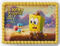 PROSTOKĄTNY OPŁATEK NA TORT A4 20x29CM - SPONGEBOB WZORY + IMIĘ