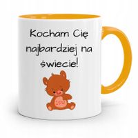 Kubek Żółty Na Walentynki Kocham Cię Najbardziej Z Nadrukiem Ze Zdjęciem