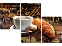 60 90CM OBRAZ 3 ELEM PORANNA KAWA ŚCIENNY DRUK PŁÓTNO