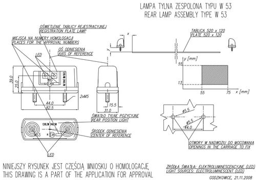 Lampa LED tylna ośw. tablicy rejestracyjnej (245) na Arena.pl