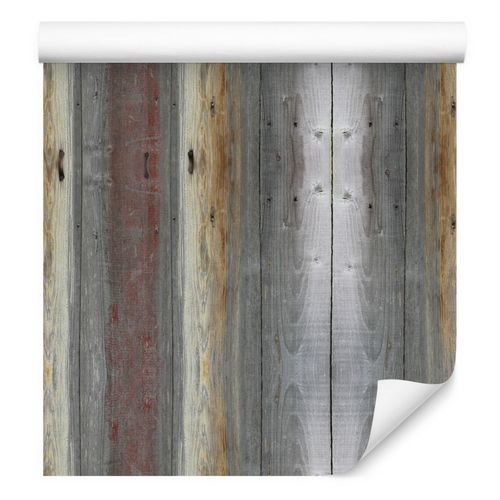 Tapeta Kolorowe Drewniane DESKI Wzór 3D do Salonu na Arena.pl