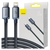 kabel usb-c do lightning baseus crystal shine, 20w, pd, 2m (czarny)