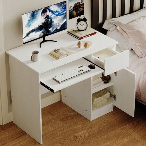 Biurko komputerowe stolik białe młodzieżowe nowoczesne z szufladą półka na Arena.pl