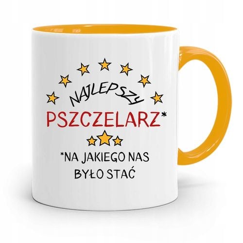 Kubek Zółty Dla Pszczelarza Najlepszy Pszczelarz Z Nadrukiem Ze Zdjęciem na Arena.pl
