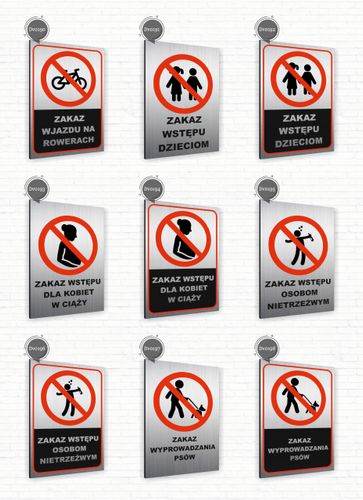 Tabliczka znak informacyjny 20x15 Srebrna ZAKAZ SKAKANIA DO WODY Dibond na Arena.pl