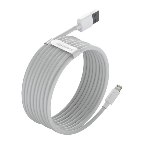 kabel usb do lightning baseus simple wisdom, 2.4a, 1.5m (biały) 2szt. zdjęcie 4