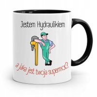 Kubek Czarny Prezent Dla Hydraulika Jestem Z Nadrukiem Ze Zdjęciem