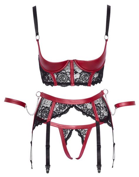 Shelf Bra Set Black/Red L zdjęcie 7
