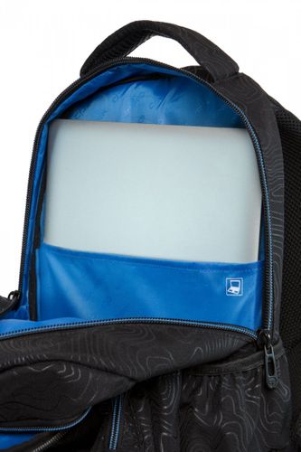 Plecak CoolPack BASIC PLUS czarny niebieskimi dodatkami, TOPOGRAPHY BLUE (B03003) na Arena.pl