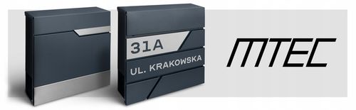 SKRZYNKA POCZTOWA NA LISTY POCZTĘ ANTRACYT + STAL LAMINAT NAPIS ADRES na Arena.pl