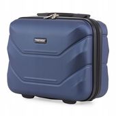 KUFEREK PODRÓŻNY - MAŁA WALIZKA - DUŻA KOSMETYCZKA 14" TREVISO - GRANATOWY