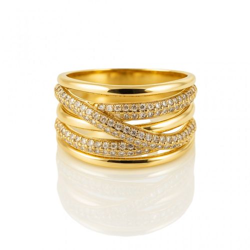 pierścionek stal chirurgiczna platerowana złotem, z cyrkoniami pst973 na Arena.pl