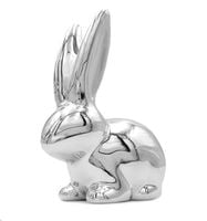Króliczek wielkanocny królik ceramiczny srebrny zajączek lustrzany