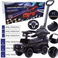 jeździk pchacz MERCEDES G klasa GUMOWE KOŁA skręt rączką TABLICE IMIENNE